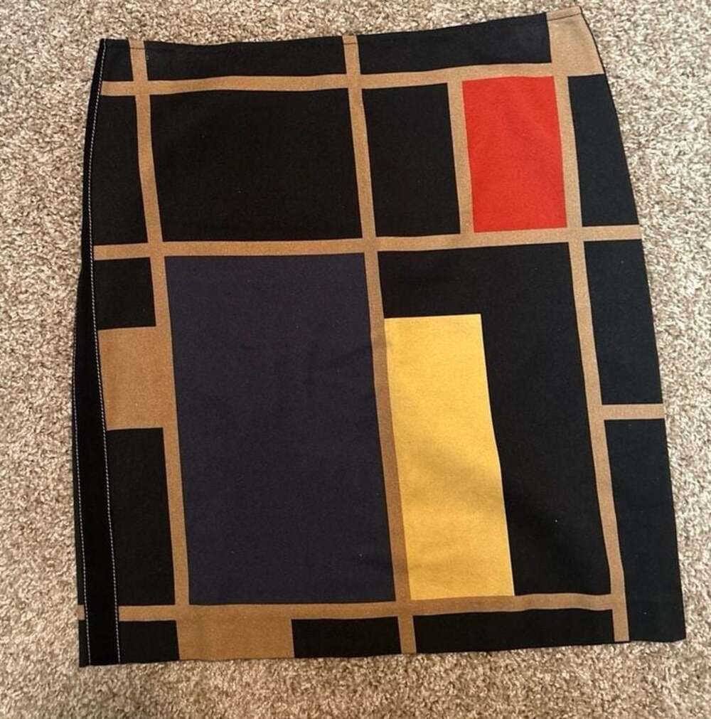 Worth New York Geometric Color Block Mondrian Style Mini Skirt Size 4